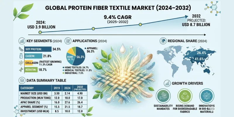 Protein Fiber Textile Market to Surpass USD 8.7 Billion by 2032 with 9.4% CAGR: Data-Driven Industry Analysis